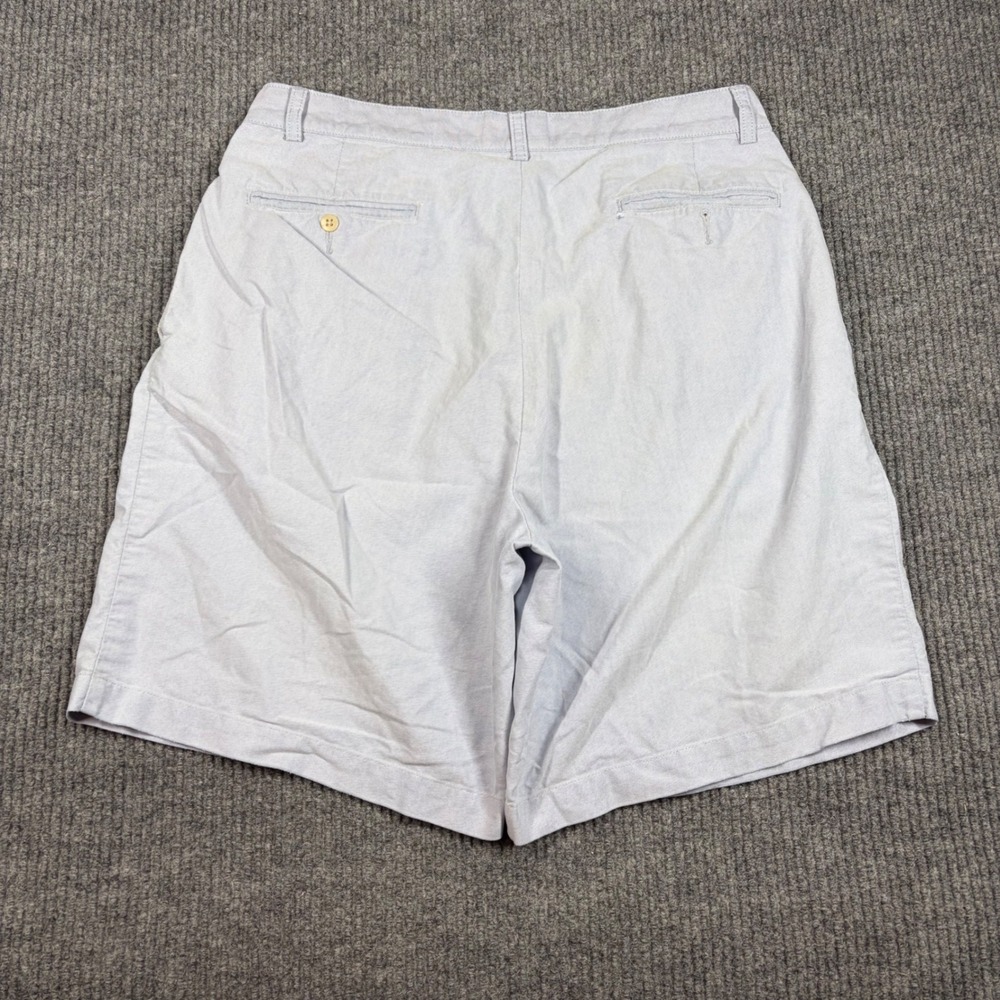 Polo Ralph Lauren Shorts Mens 33 Blue Oxford Cotton Pleated Chino Preppy - Picture 4 of 10